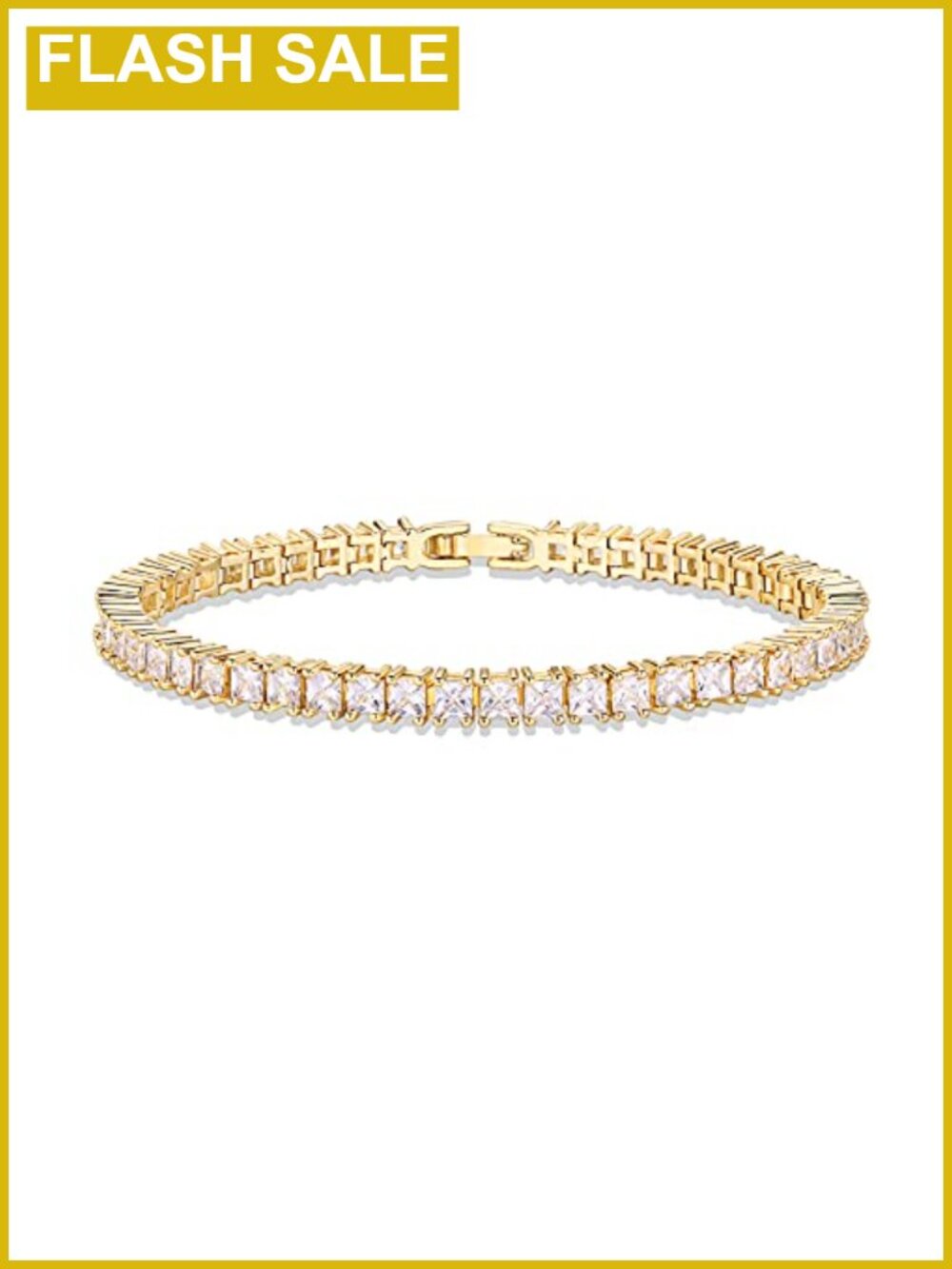 14K Gold Plated Tennis Bracelet Cubic Zirconia Classic 6.5 Inch